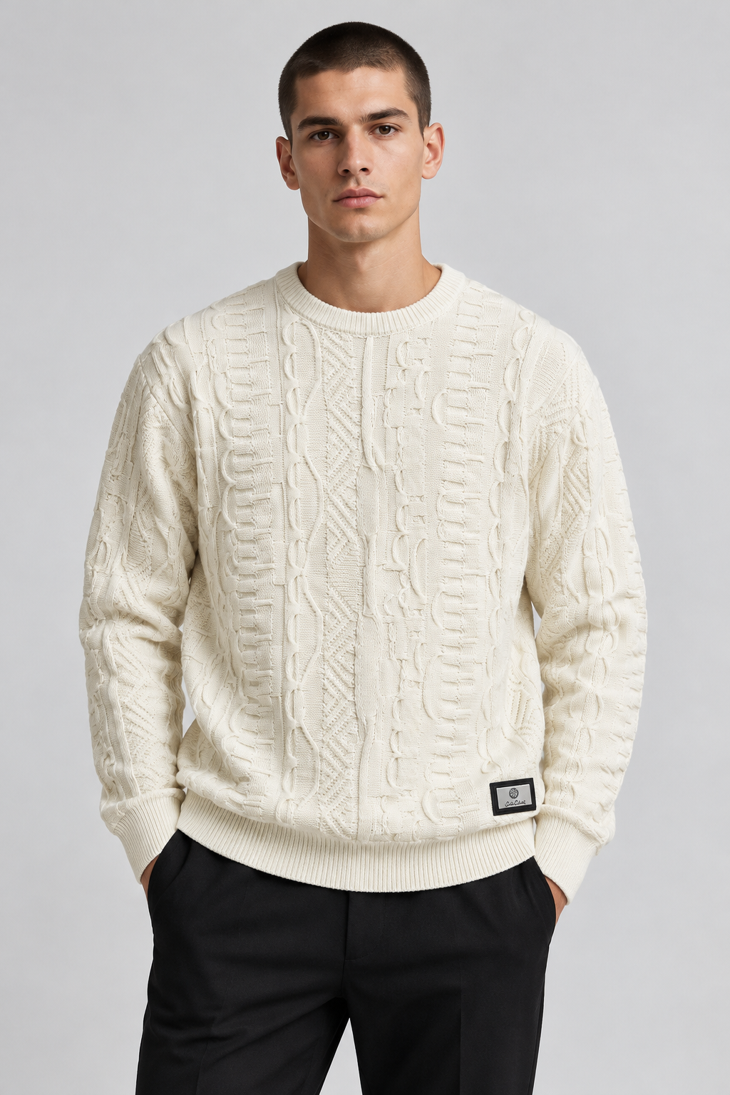 Carlo Colucci Strickpullover Back Logo