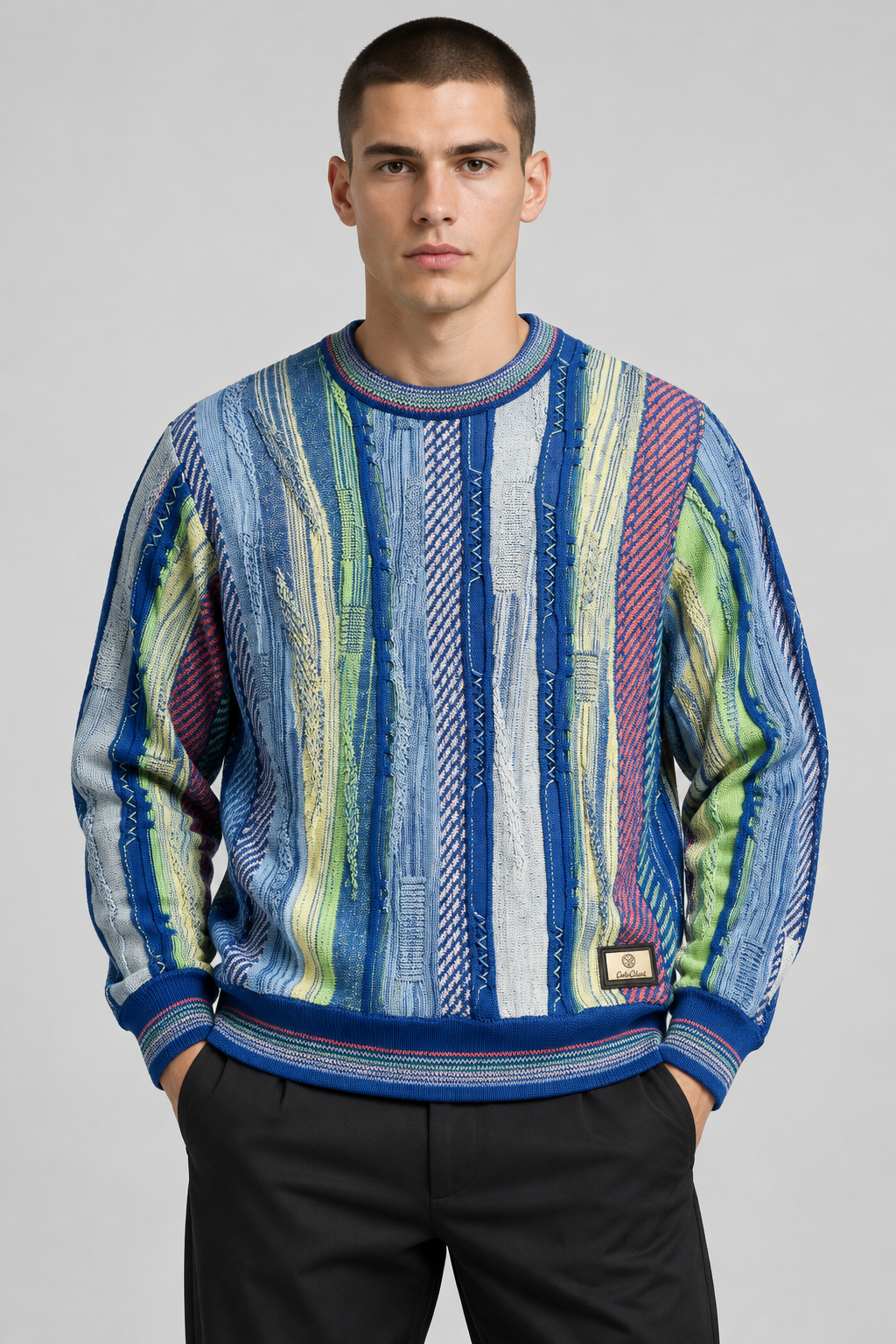 Carlo Colucci Strickpullover Blau