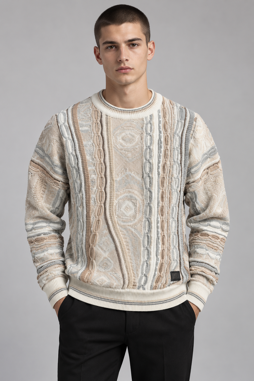 Carlo Colucci Strickpullover Beige