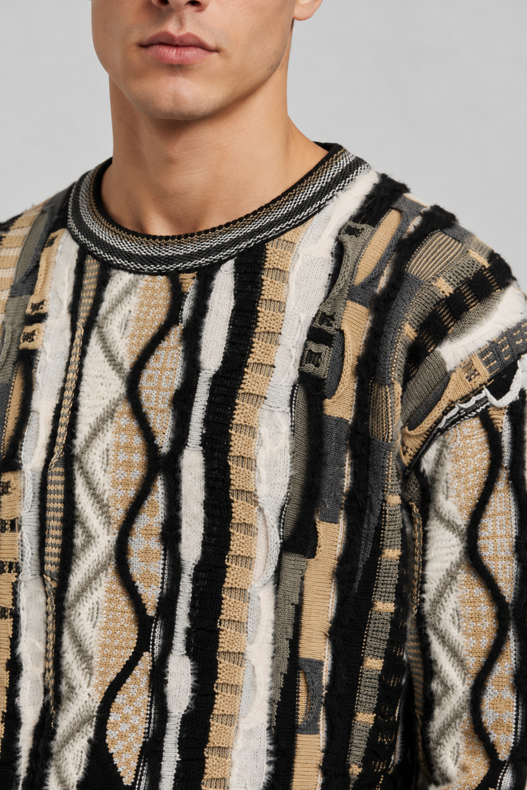 Carlo Colucci Strickpullover Fluffy 3D Knit