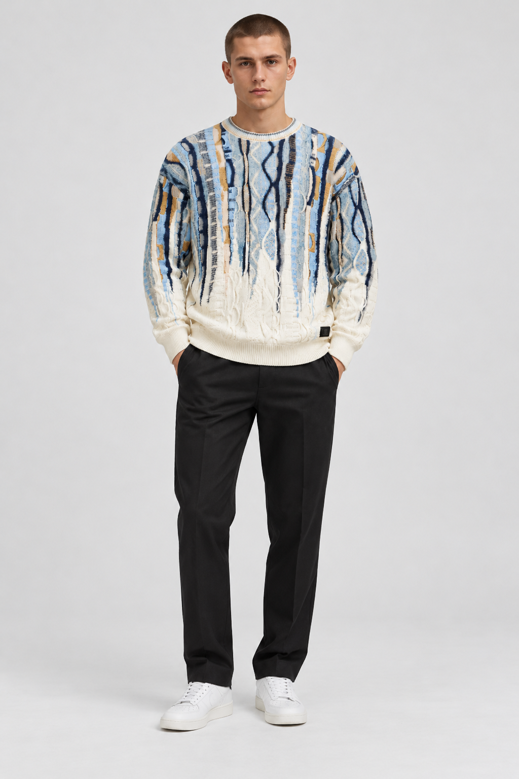 Carlo Colucci Strickpullover Fluffy 3D Knit