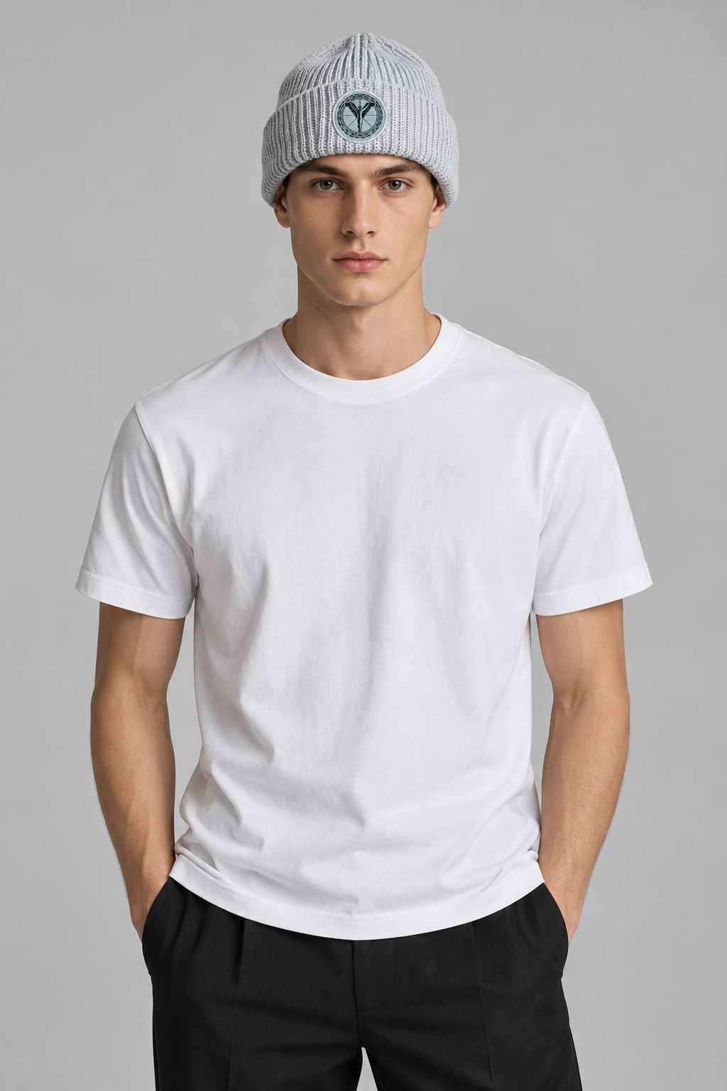 Carlo Colucci Beanie Mütze Grau
