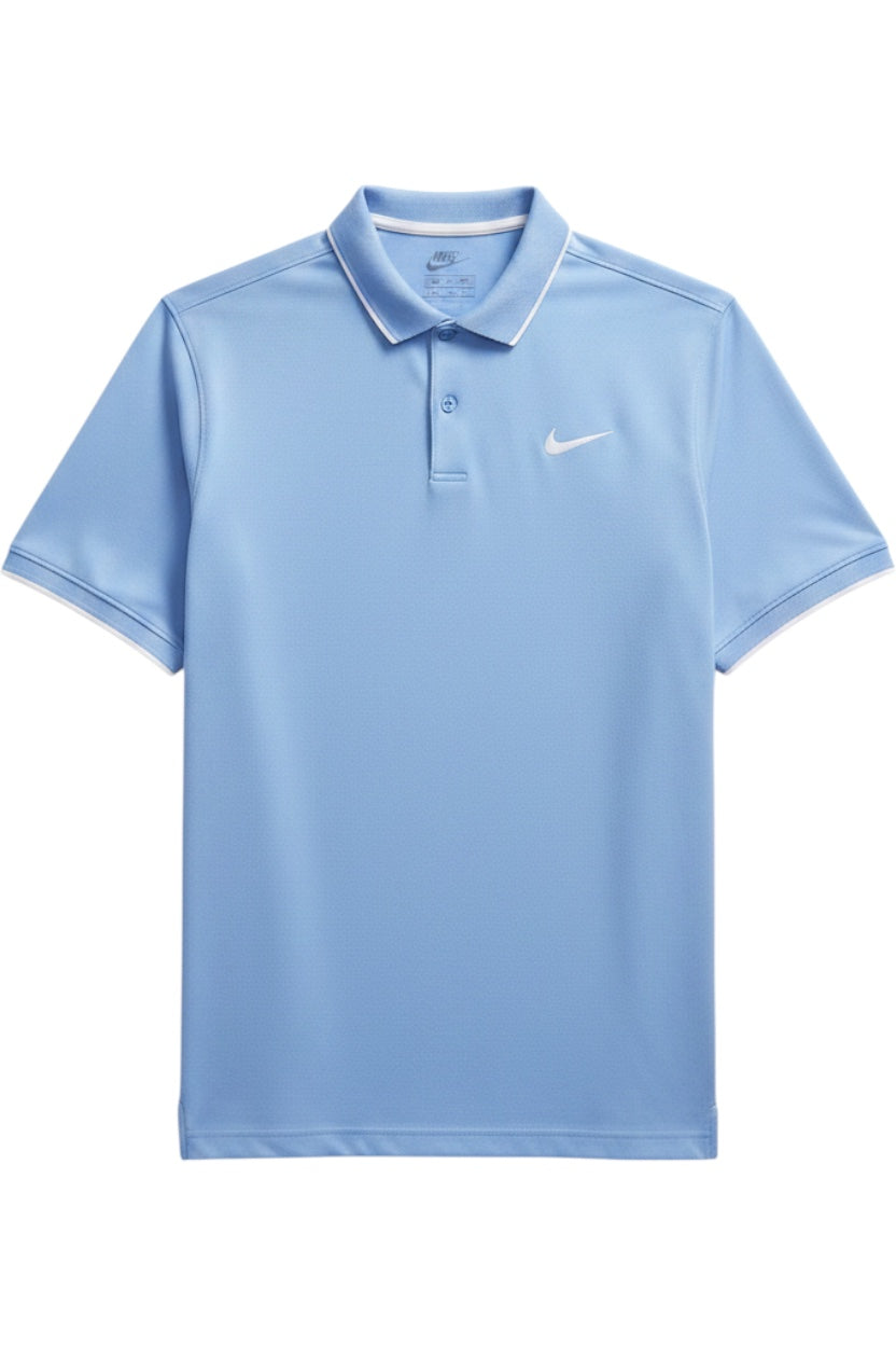 Nike Herren Poloshirt Dri-Fit Blau-Weiß Größe L