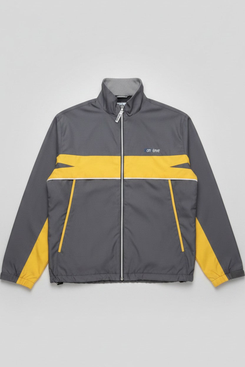 Concurve Herren Trainingsjacke Grau Gelb Größe XL