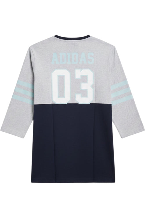 Adidas Herren Langarmshirt Grau-Blau Gestreift Größe L