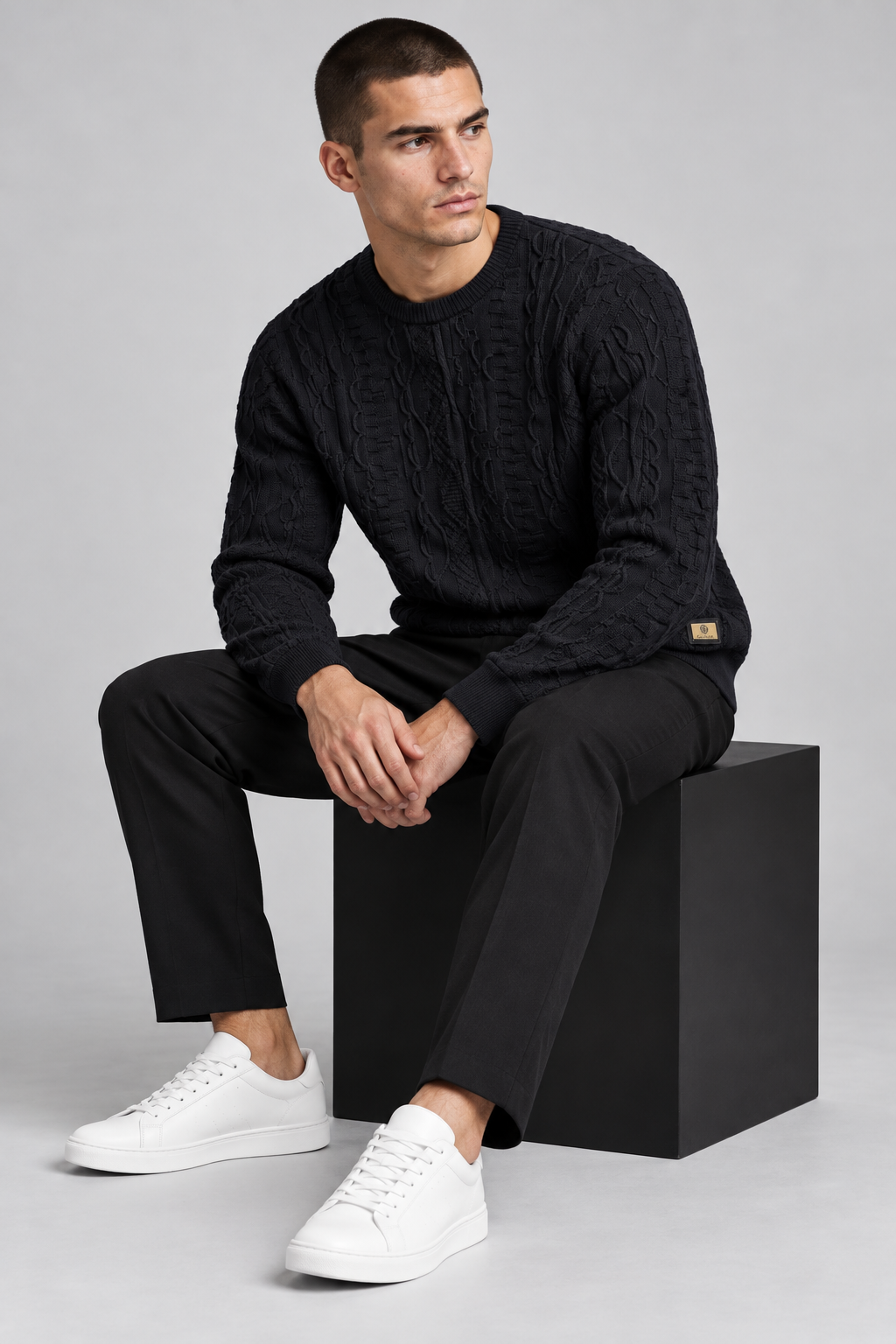 Carlo Colucci Strickpullover Plain