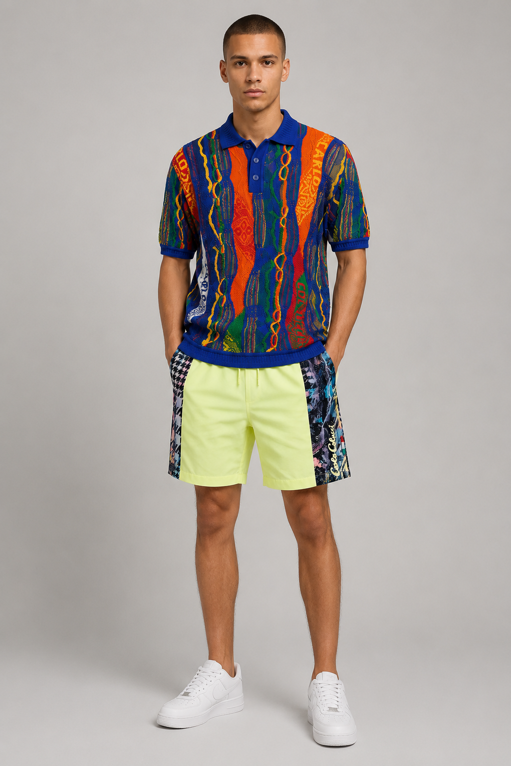 Carlo Colucci Bundle Strick-Polo + Shorts