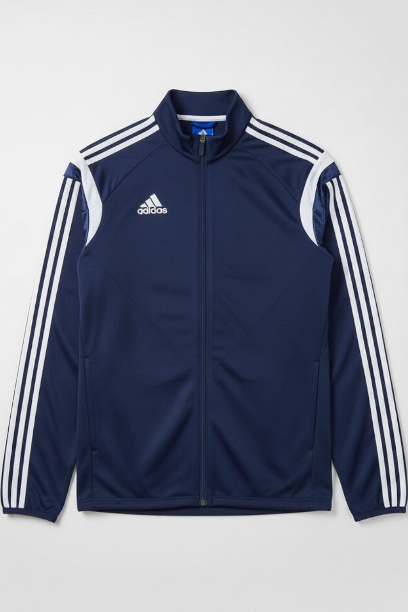 Adidas Herren Trainingsjacke Blau Weiß Größe L