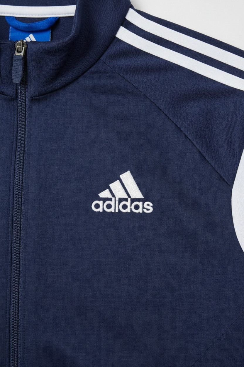 Adidas Herren Trainingsjacke Blau Weiß Größe L