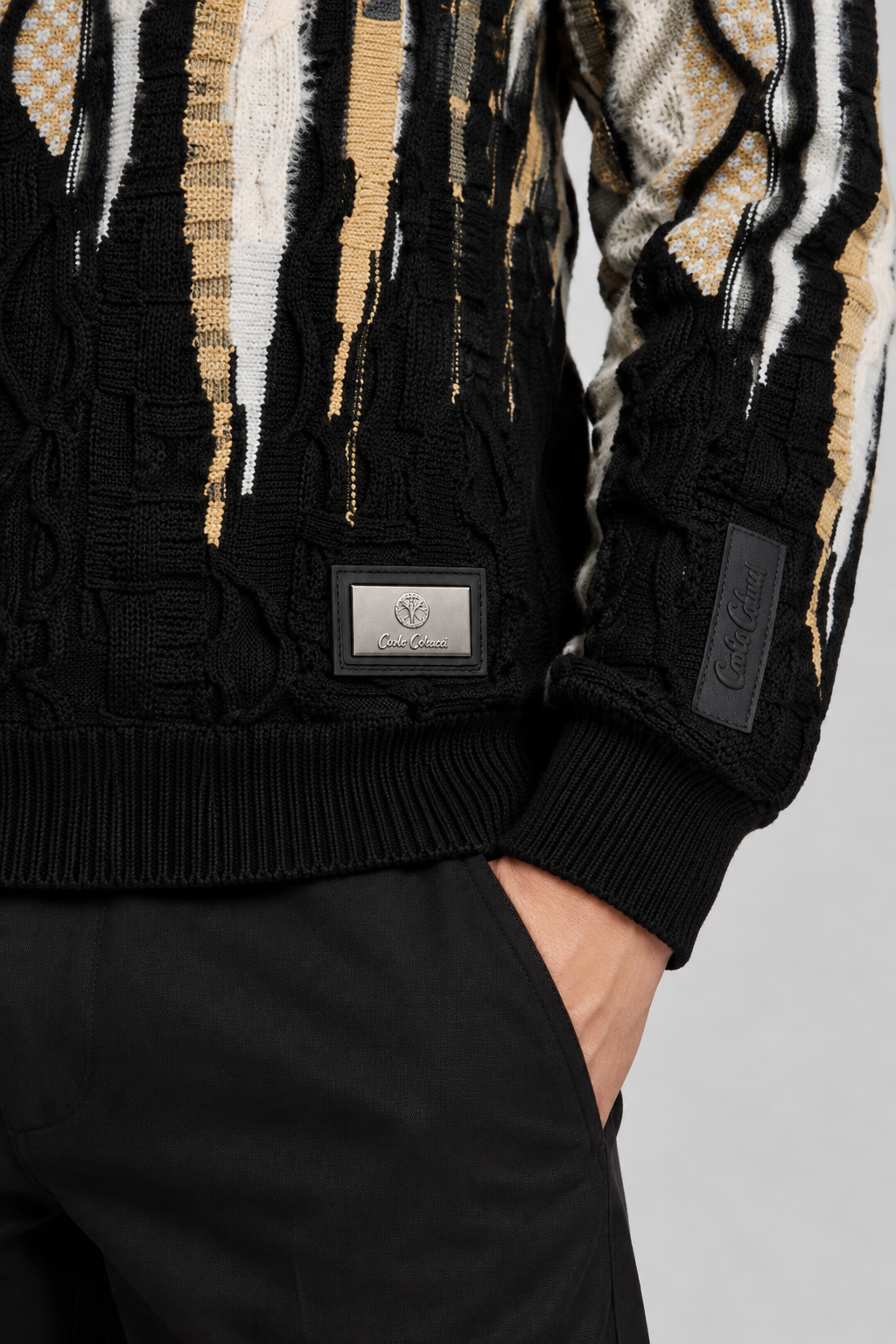 Carlo Colucci Strickpullover Fluffy 3D Knit