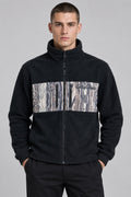 Carlo Colucci Fleece Jacke Teddy Schwarz