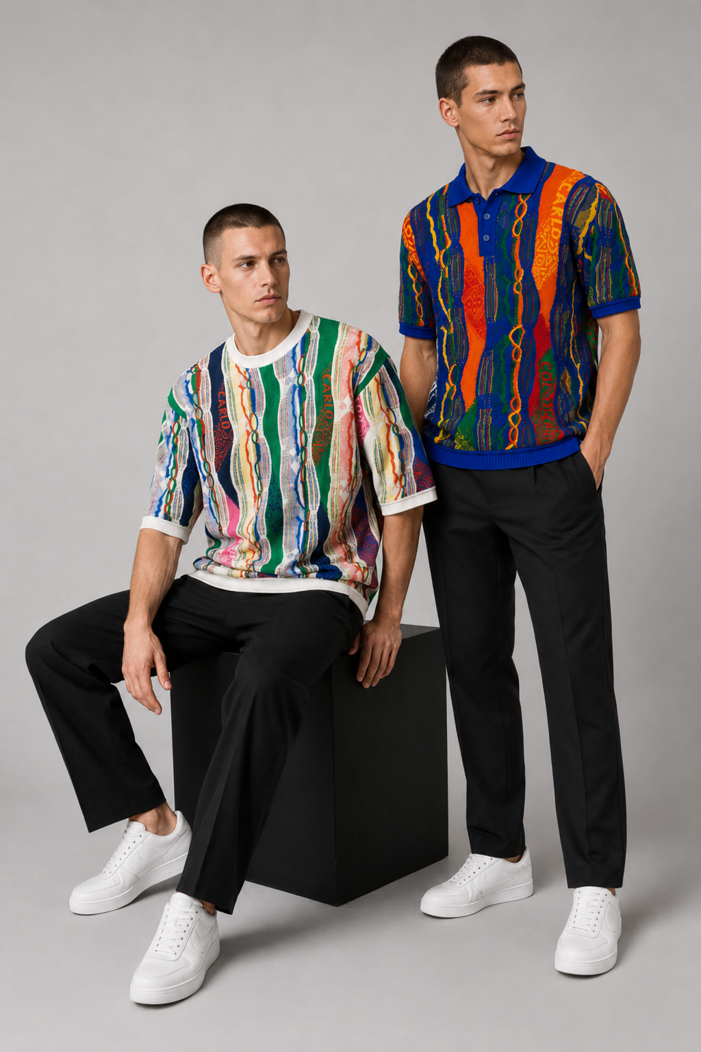 Carlo Colucci Bundle Strick-Polo + Strick-Shirt