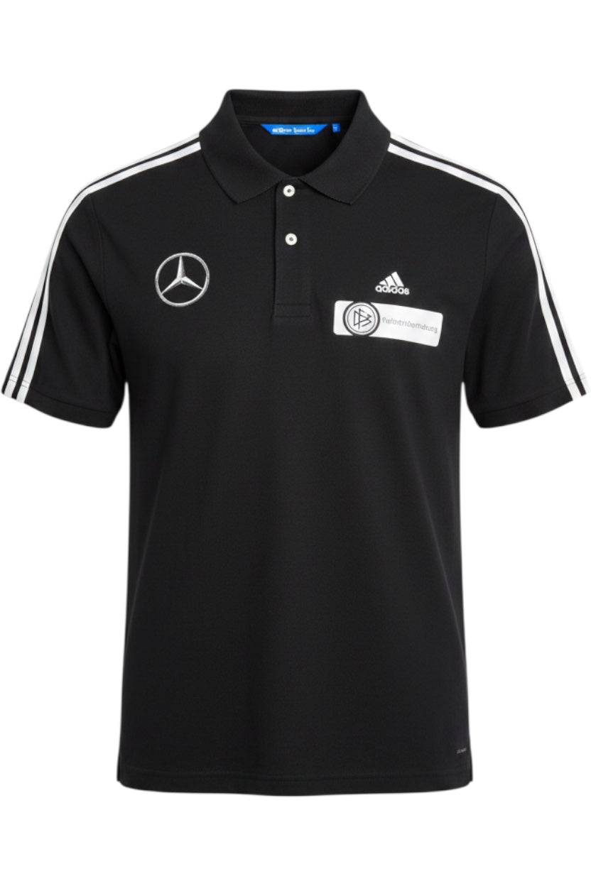 Adidas Herren Poloshirt Schwarz-Weiß Größe L