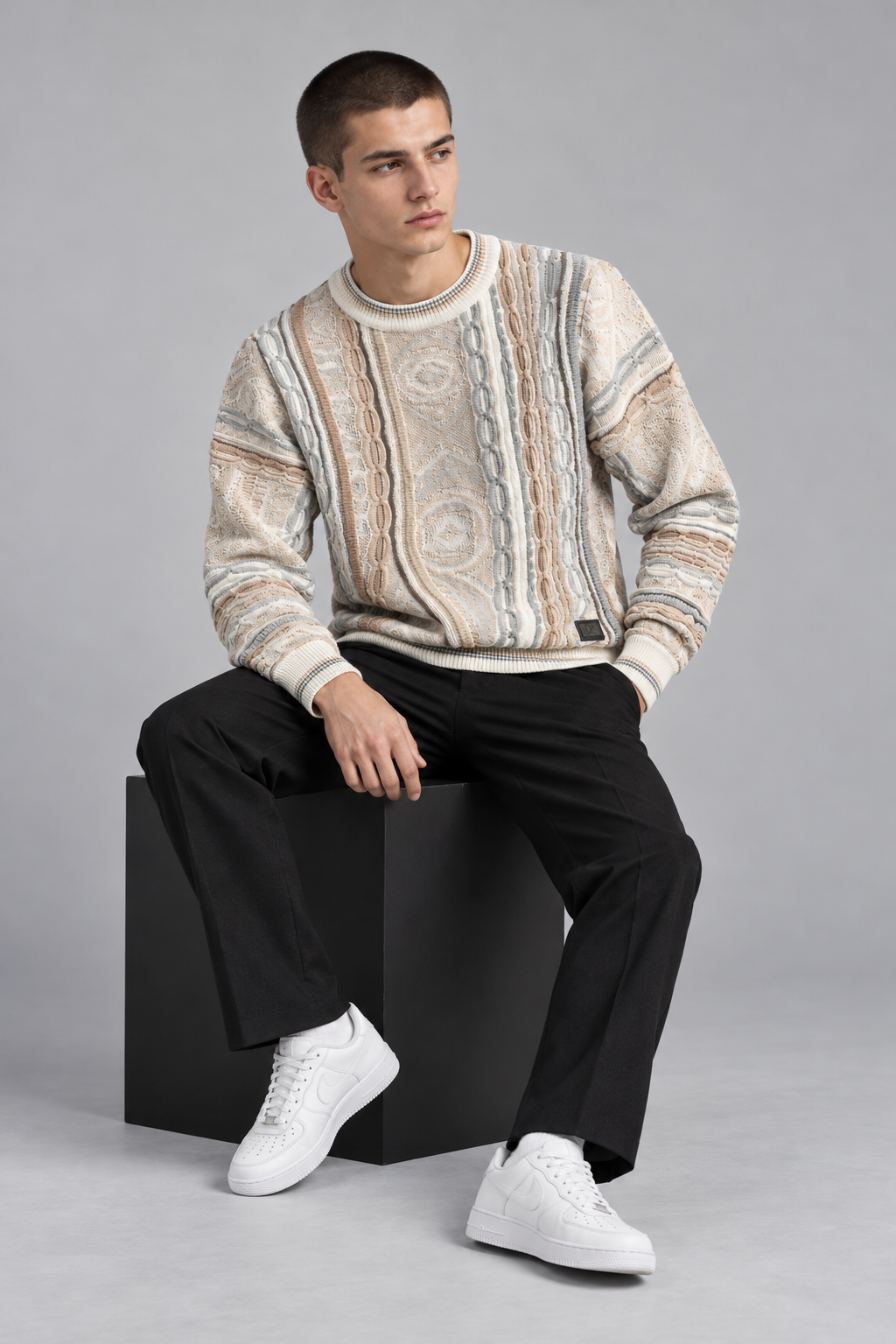 Carlo Colucci Strickpullover Beige