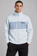 Carlo Colucci Fleece Jacke Teddy Blau