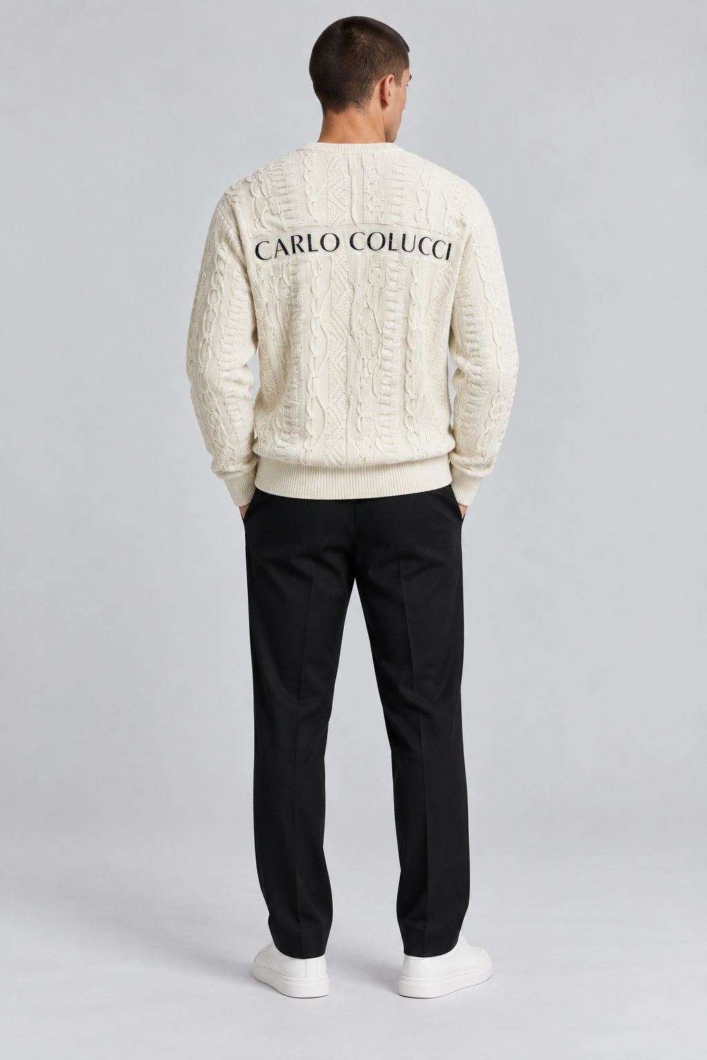 Carlo Colucci Strickpullover Back Logo