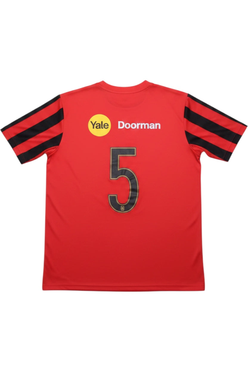 Nike Herren Fußball Trikot Rot Schwarz Streifen Größe S