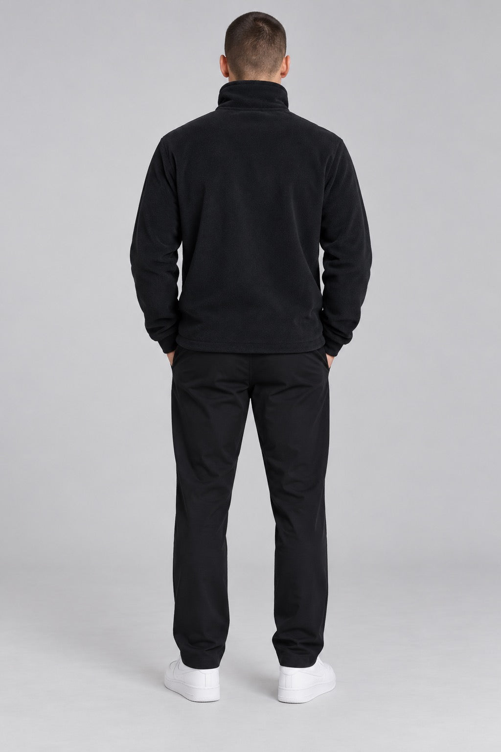Carlo Colucci Fleece Jacke Teddy Schwarz