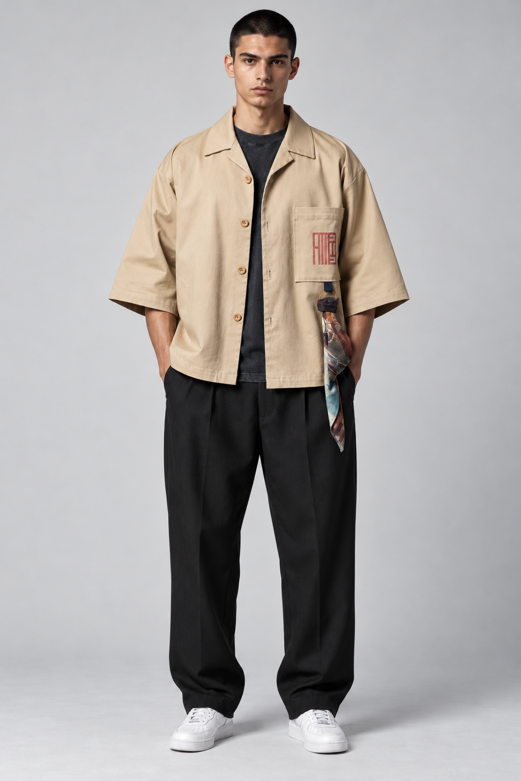 Alessandro Magno Hemd-Jacke Kurzarm