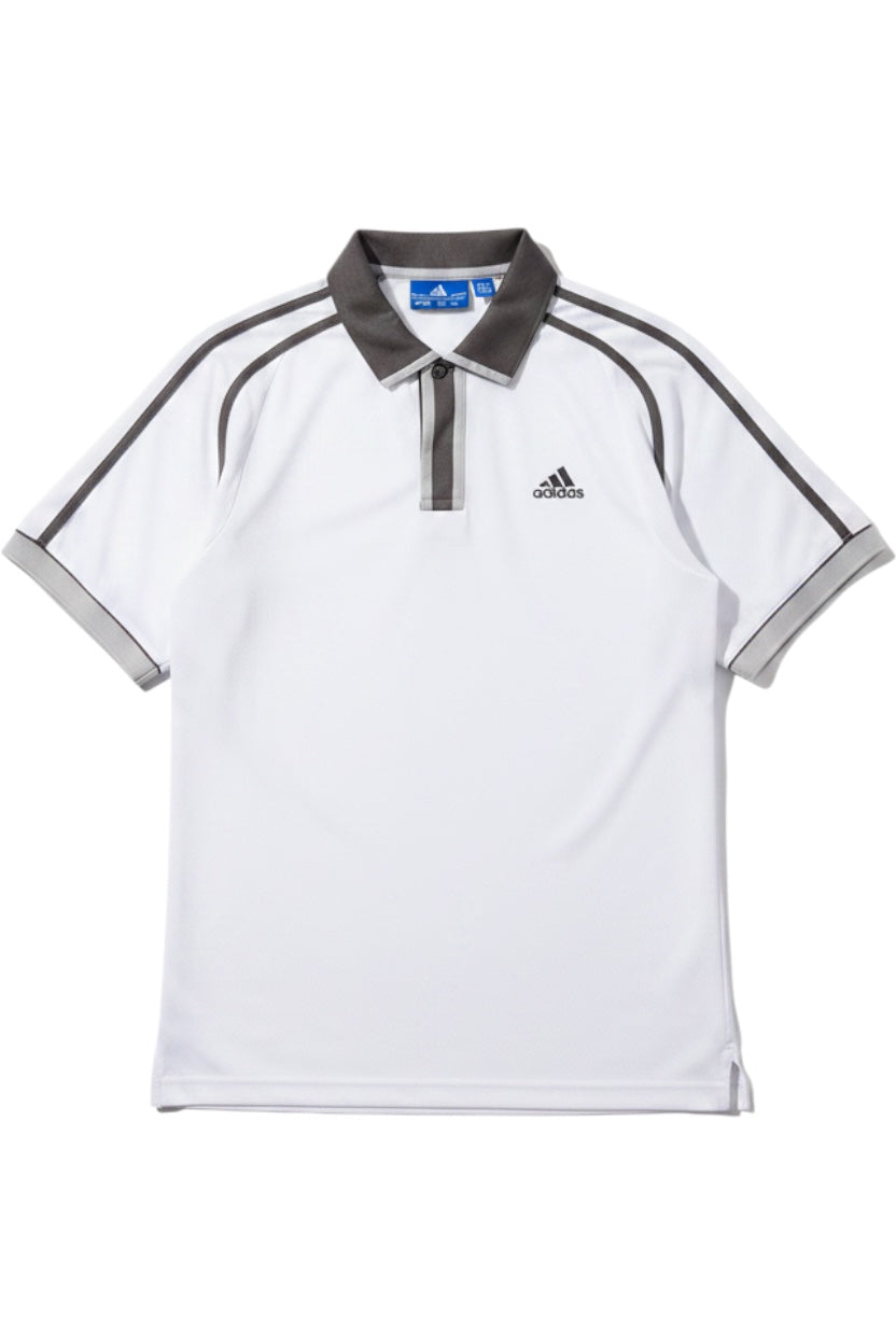 Adidas Herren Poloshirt Weiß-Braun Größe M