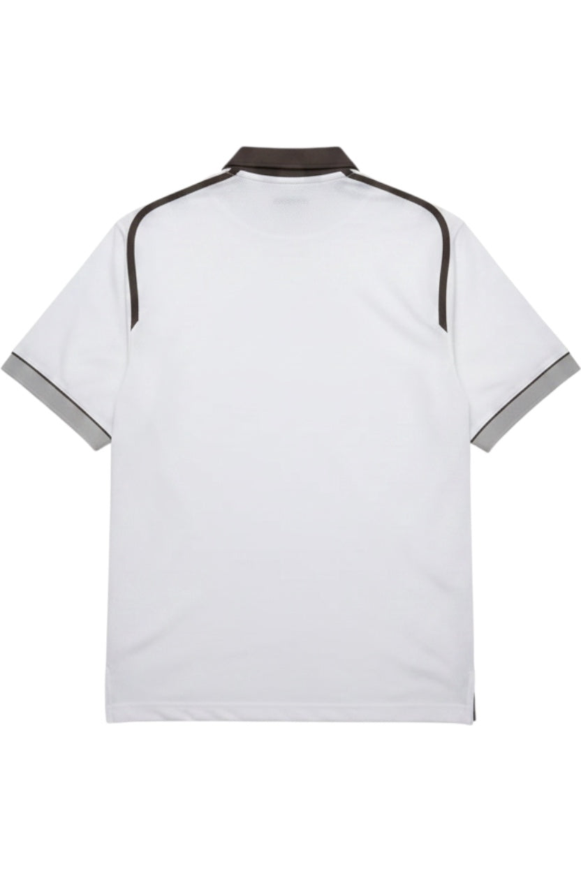 Adidas Herren Poloshirt Weiß-Braun Größe M