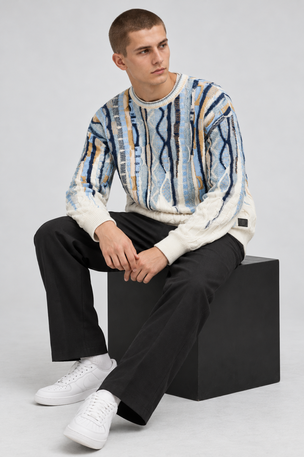 Carlo Colucci Strickpullover Fluffy 3D Knit