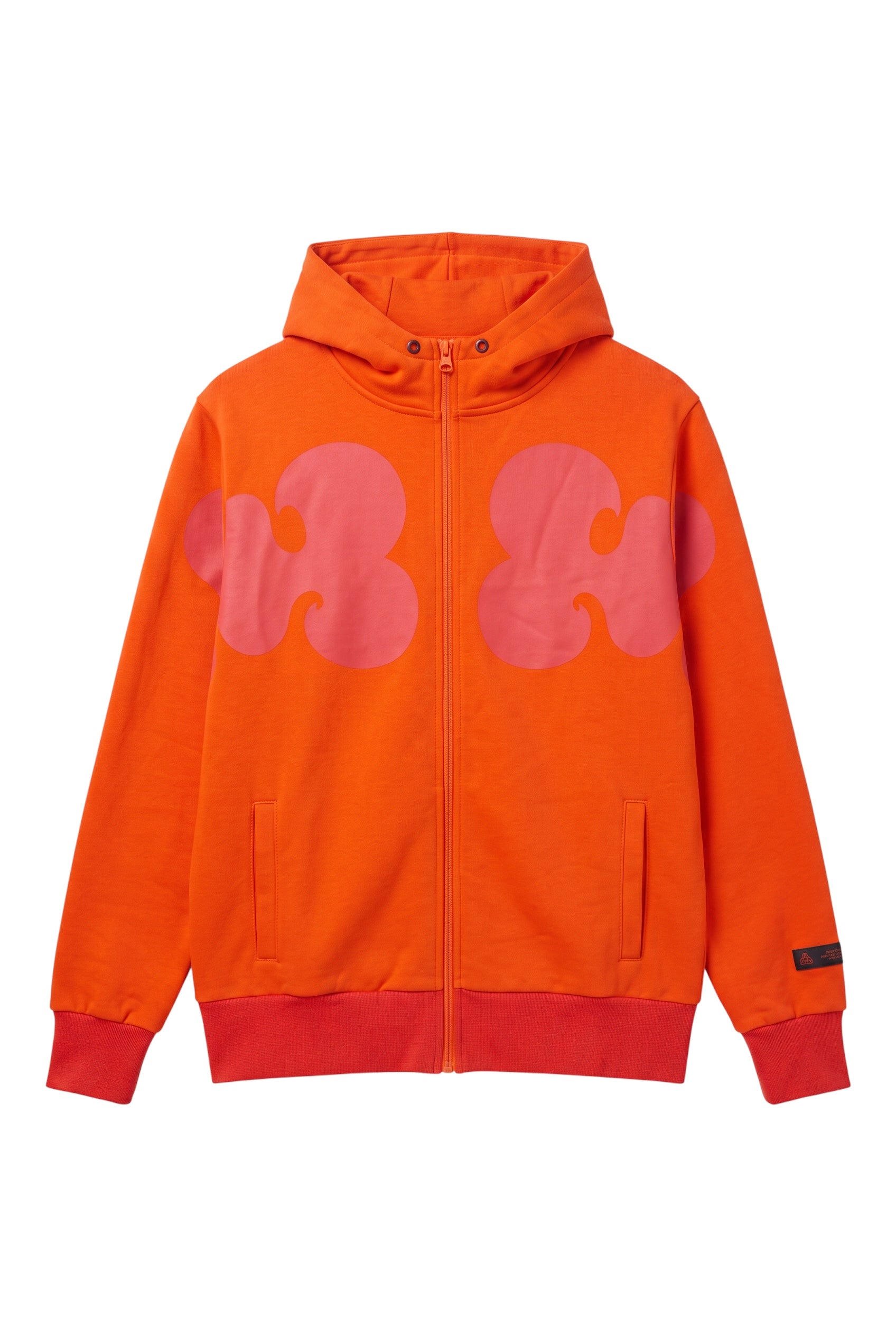 Adidas Kapuzenjacke Orange/Rot mit Grafikprint – Größe L