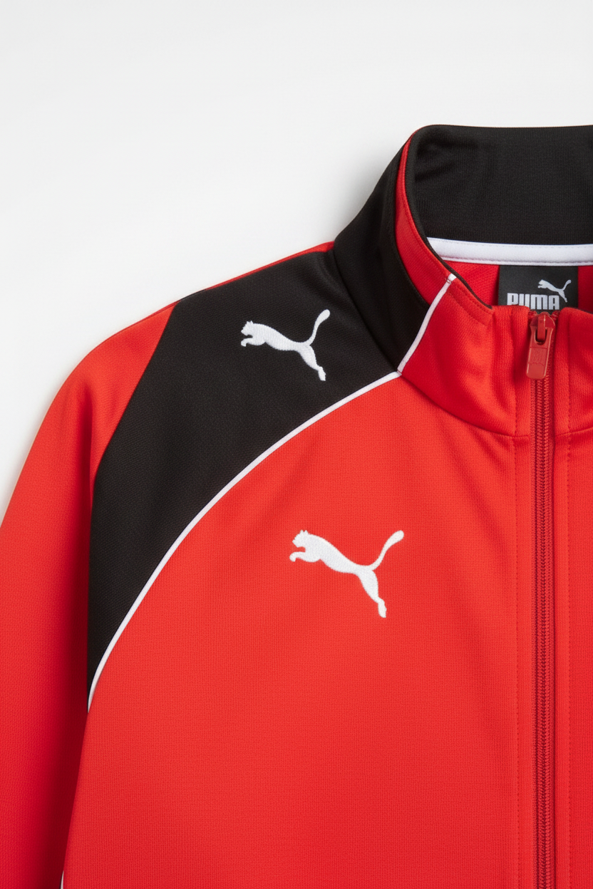Puma Herren Trainingsjacke Rot Schwarz Weiß Größe L