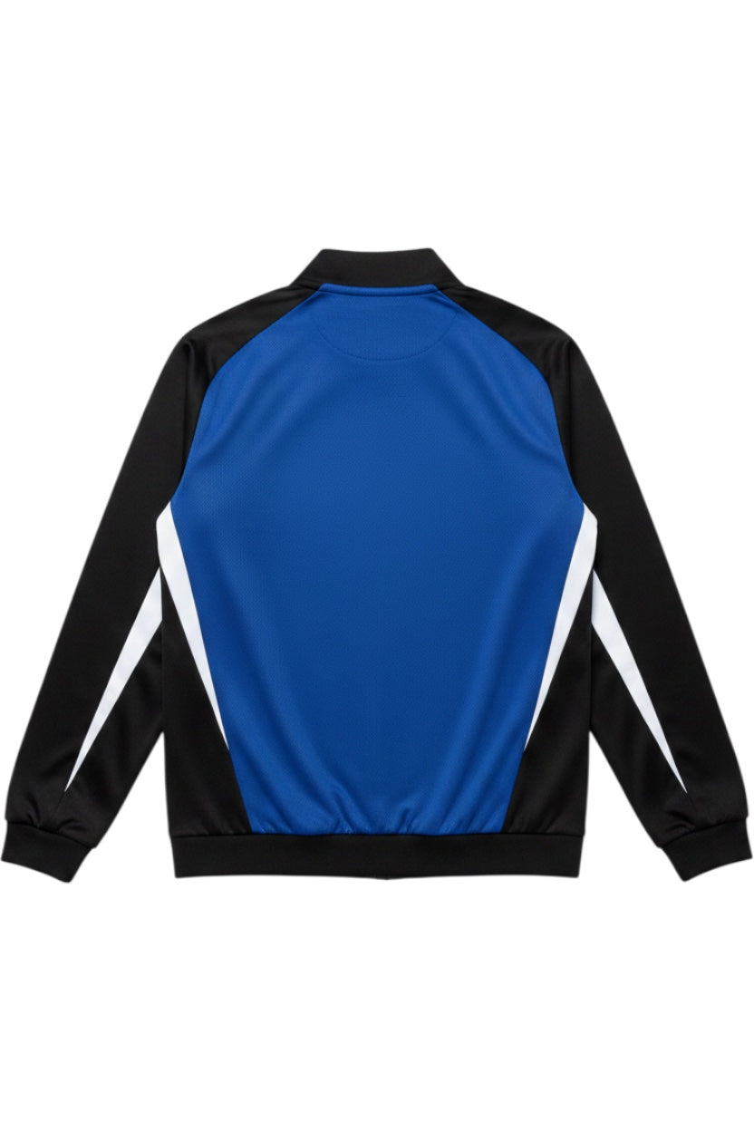 Adidas Herren Trainingsjacke Blau Schwarz Weiß Einfarbig Größe S