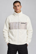 Carlo Colucci Fleece Jacke Teddy Creme Weiß