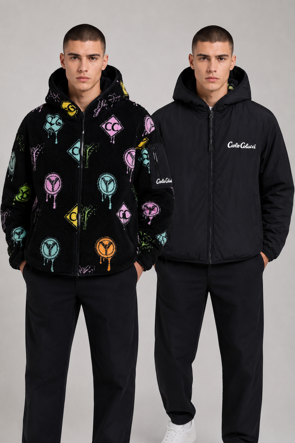 Carlo Colucci Wende-Jacke Teddy