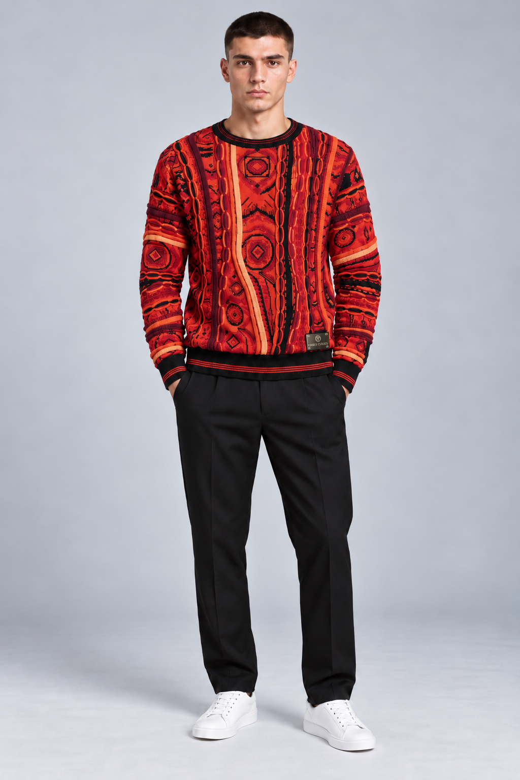Carlo Colucci Strickpullover rot