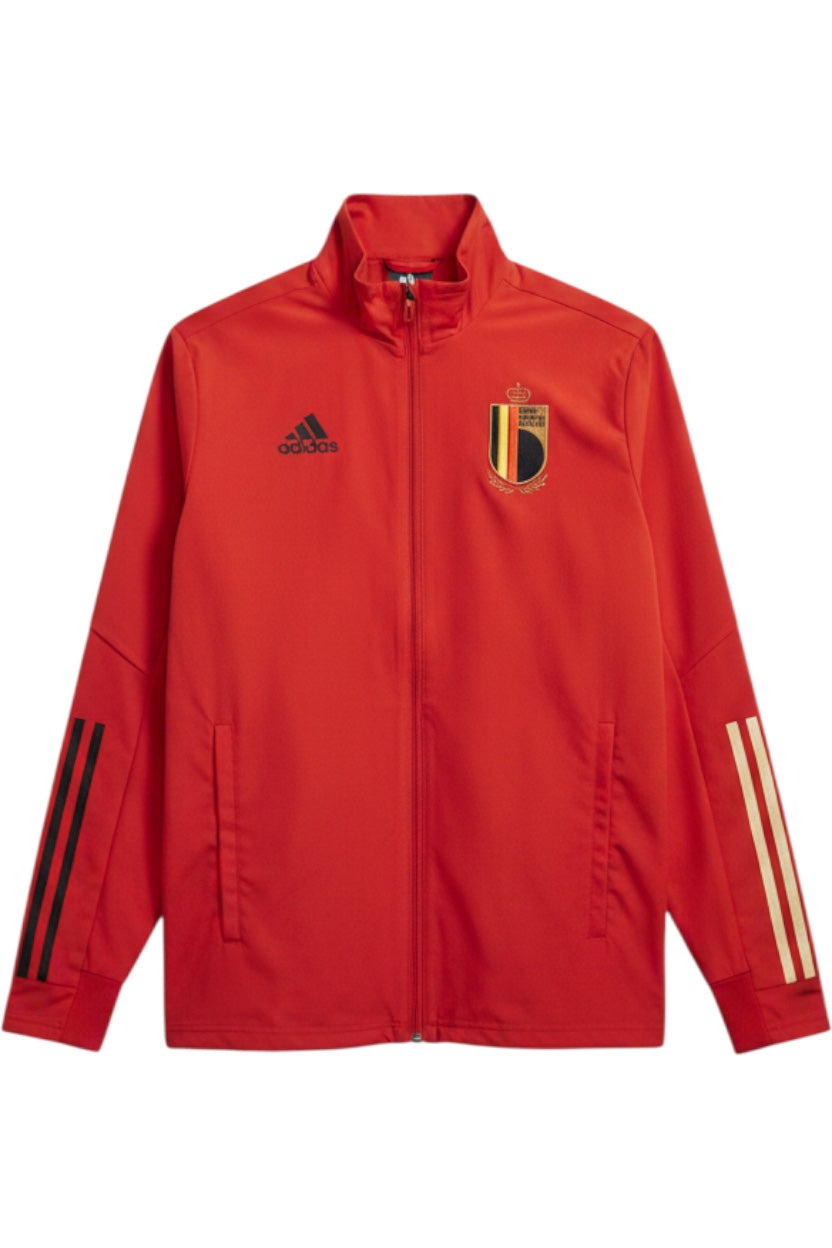 Adidas Herren Trainingsjacke Belgium Presentation Rot Einfarbig Größe M