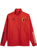 Adidas Herren Trainingsjacke Belgium Presentation Rot Einfarbig Größe M