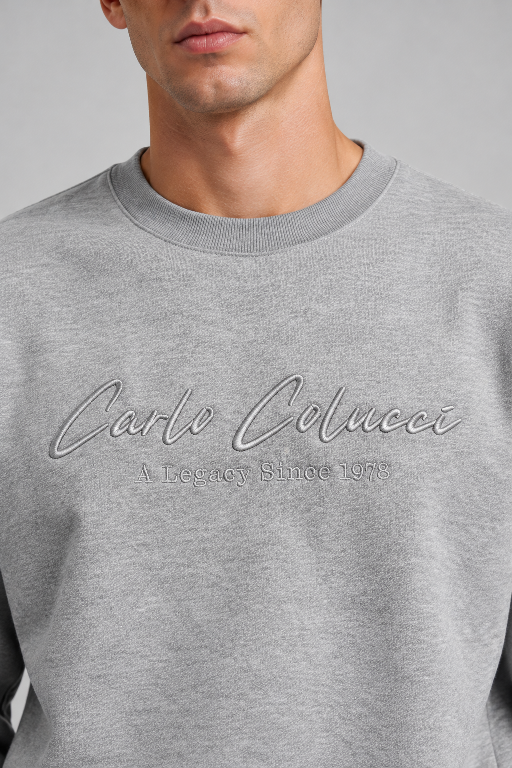 Carlo Colucci Pullover Basic Grau