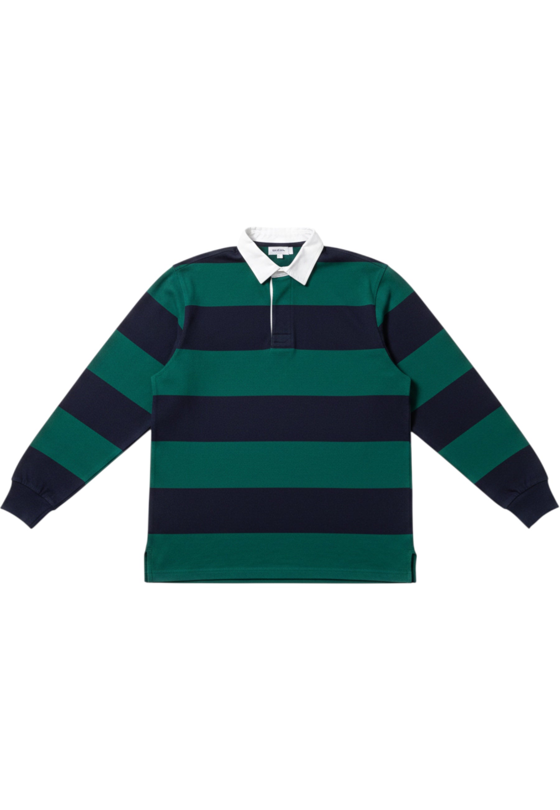 C&A Herren Rugby Shirt Blau Grün Weiß Gestreift Größe S