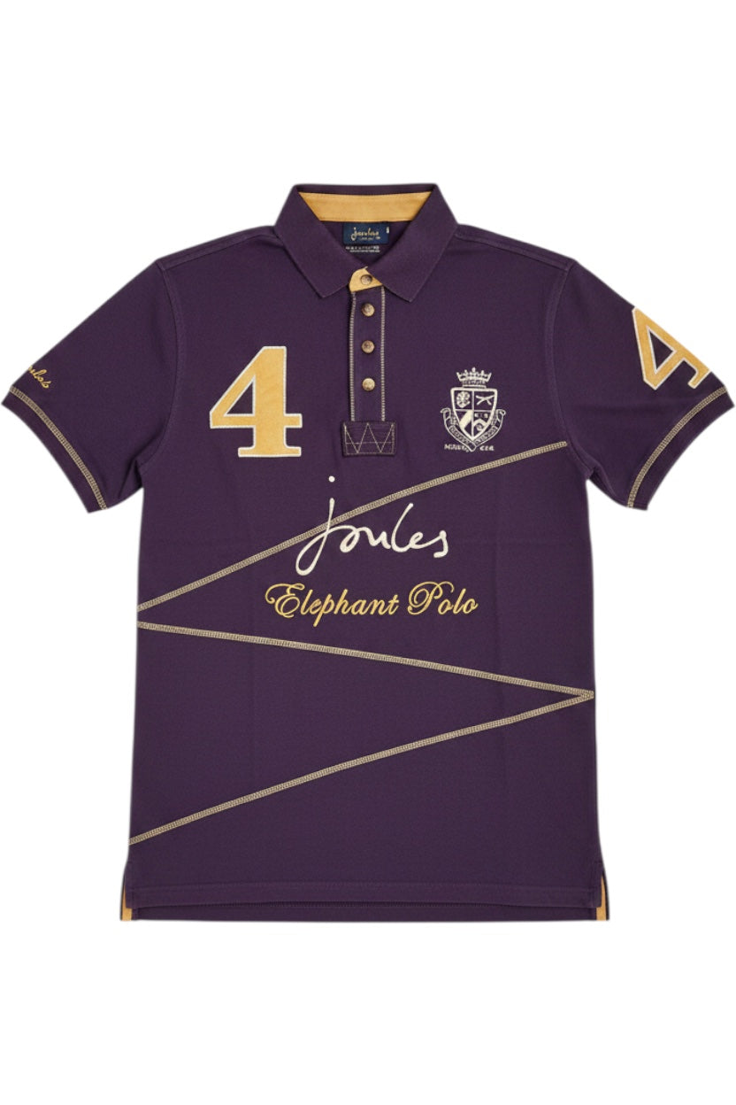Joules Herren Poloshirt Lila-Gelb Print Größe L