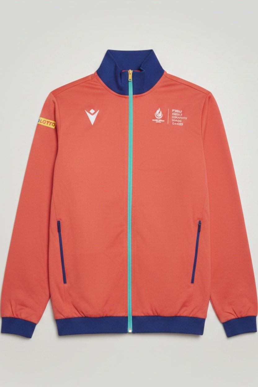 Macron Herren Trainingsjacke Rot Blau Türkis Größe XXL