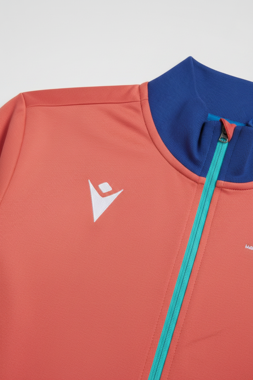 Macron Herren Trainingsjacke Rot Blau Türkis Größe XXL