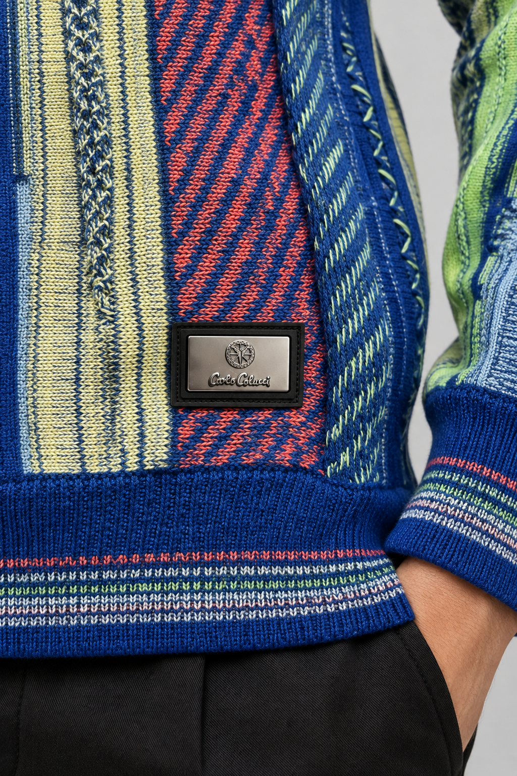 Carlo Colucci Strickpullover Blau