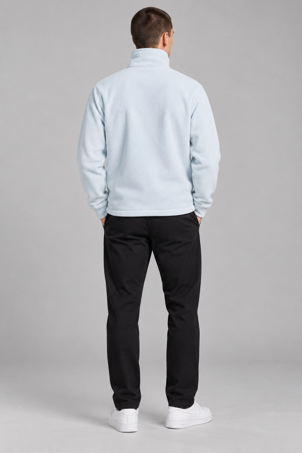 Carlo Colucci Fleece Jacke Teddy Blau