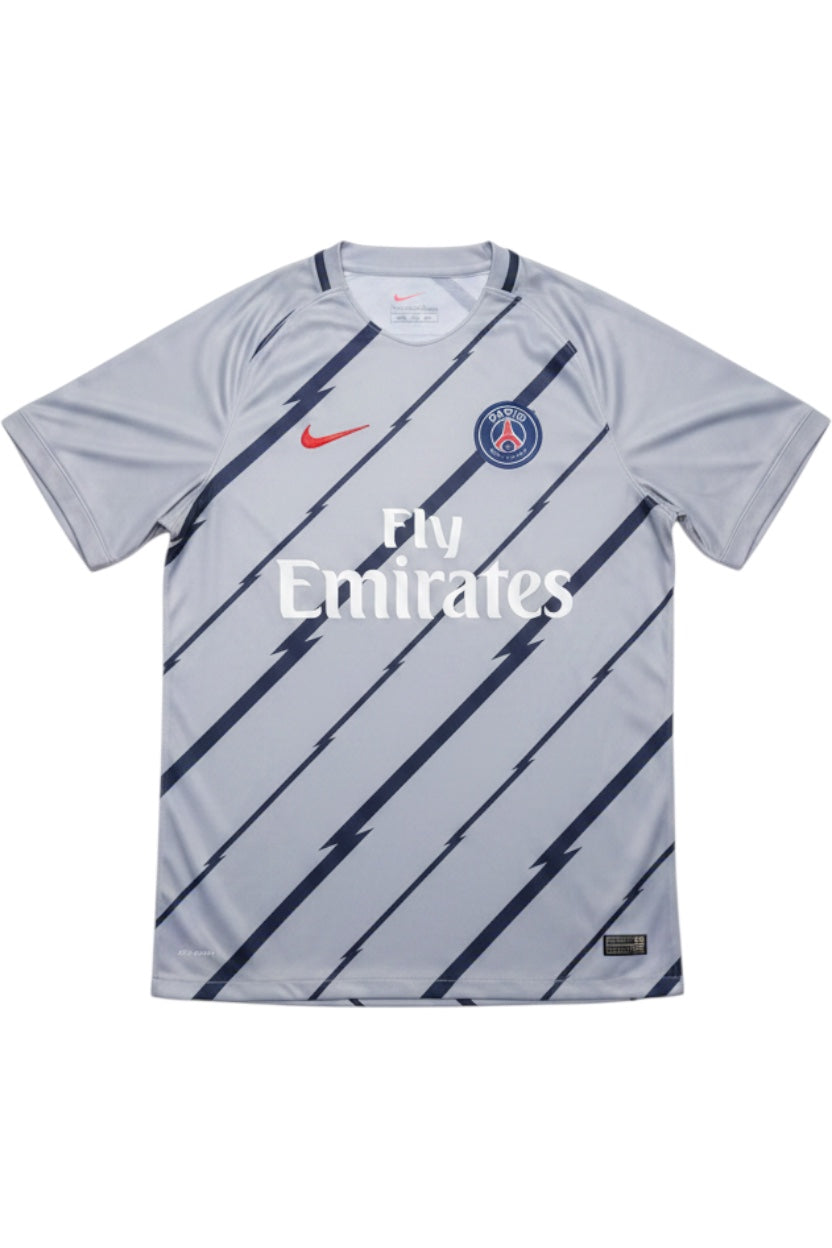 Nike Herren Fußball Trikot Grau Blau Streifen Größe XL