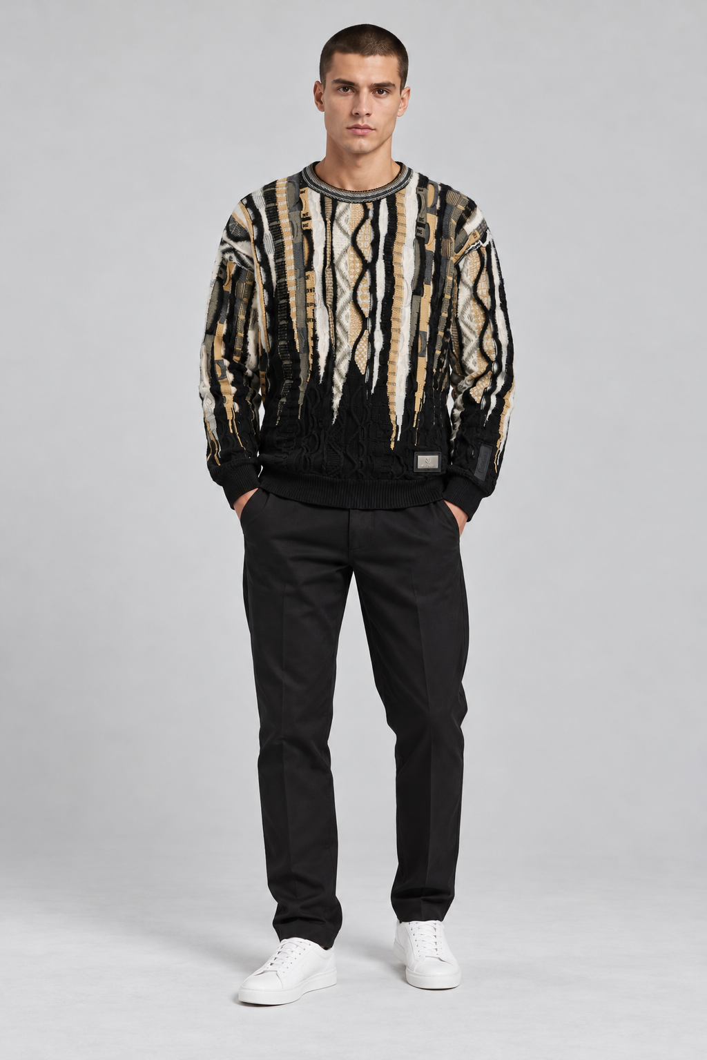 Carlo Colucci Strickpullover Fluffy 3D Knit