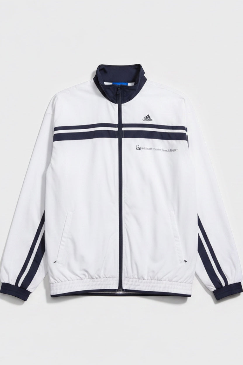 Adidas Herren Trainingsjacke Weiß Blau Größe L