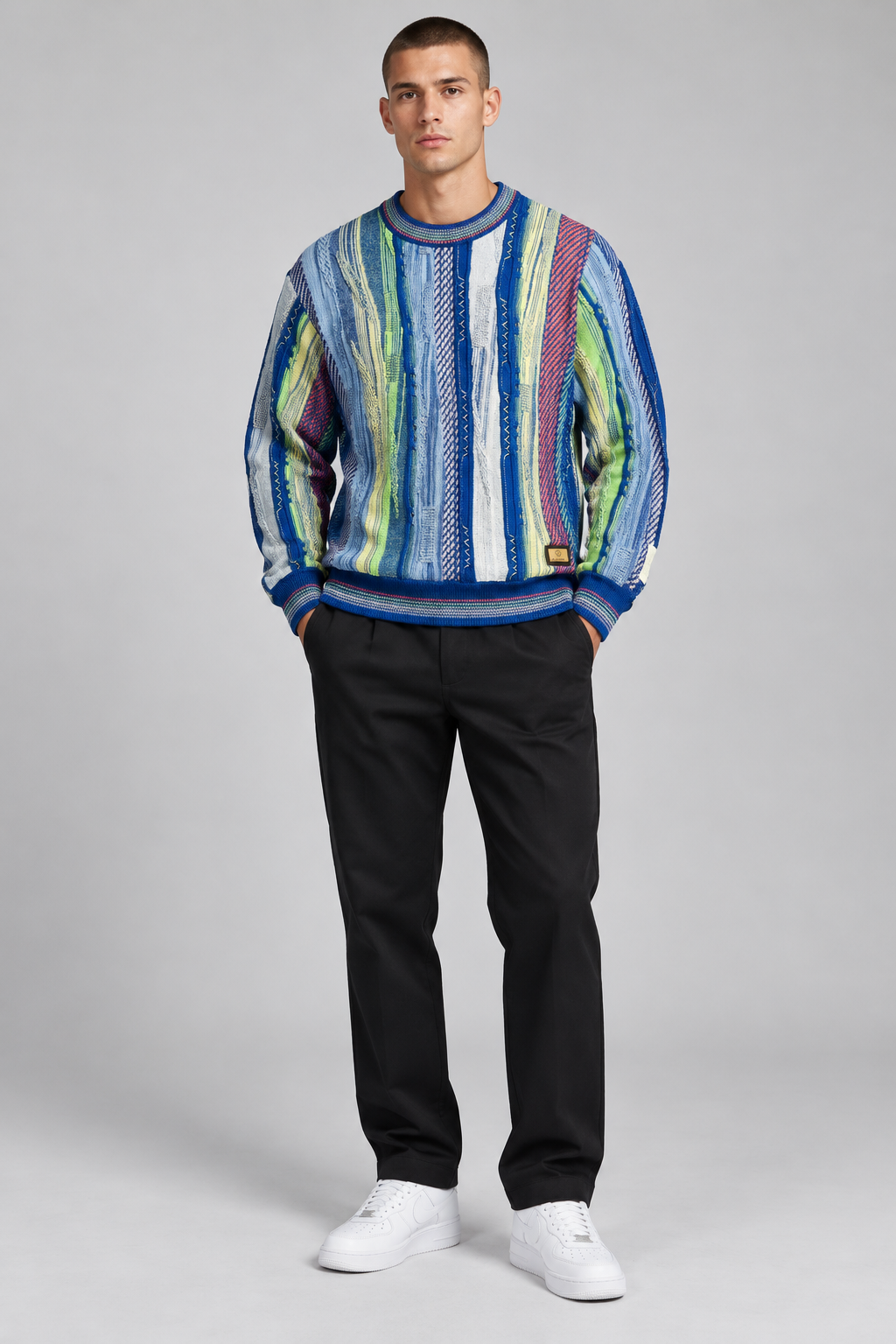 Carlo Colucci Strickpullover Blau