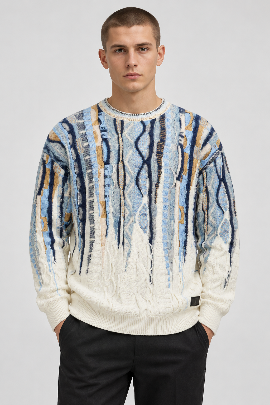 Carlo Colucci Strickpullover Fluffy 3D Knit