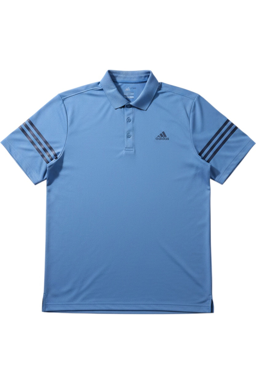 Adidas Herren Poloshirt Blau Gestreift Größe M