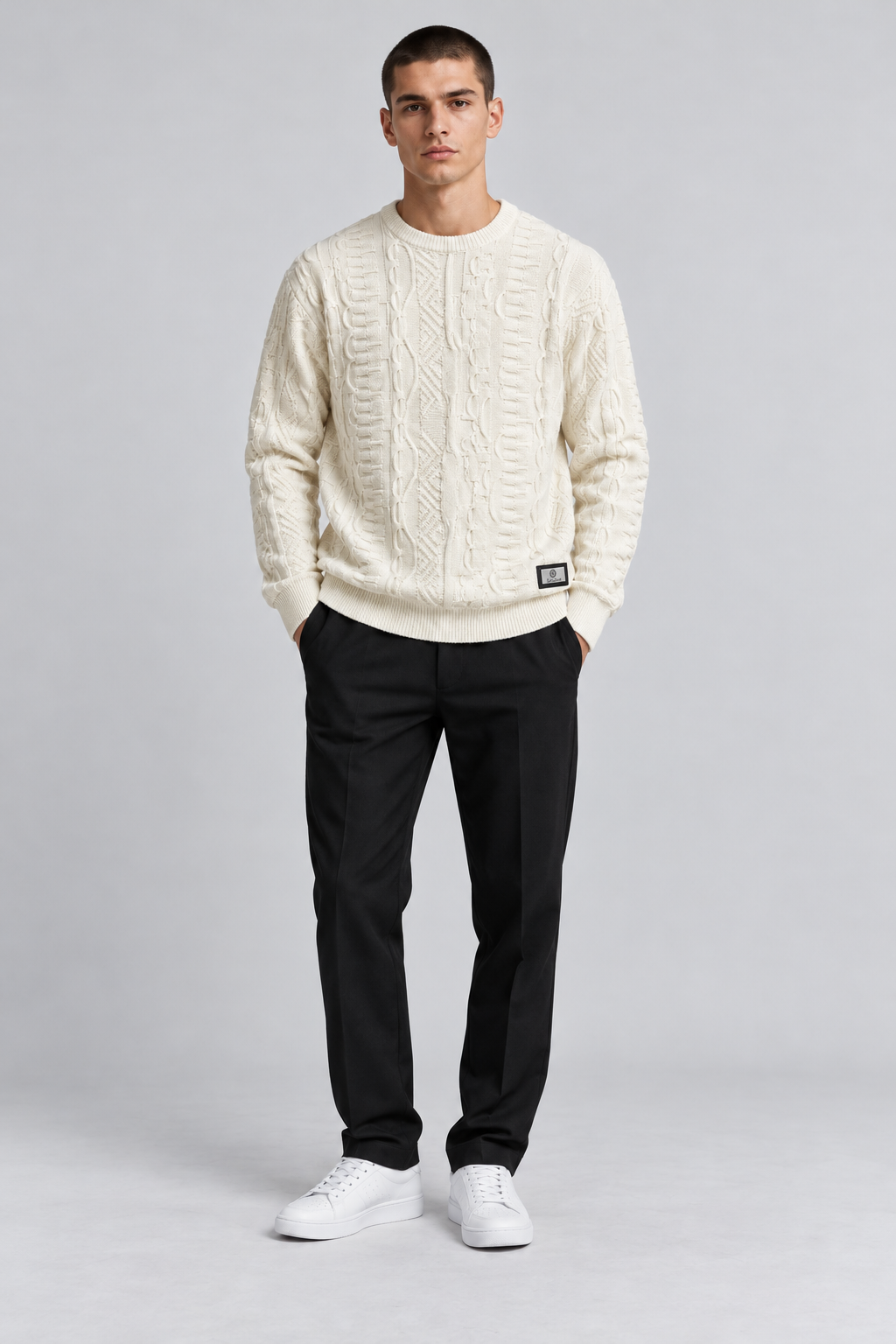 Carlo Colucci Strickpullover Back Logo