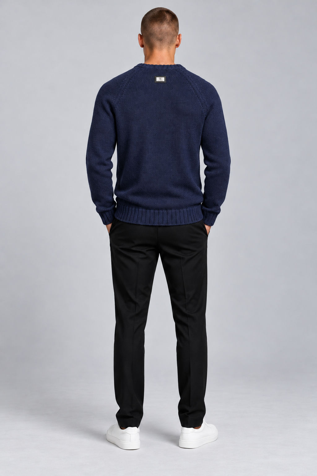 Carlo Colucci Feinstrick Pullover Blau
