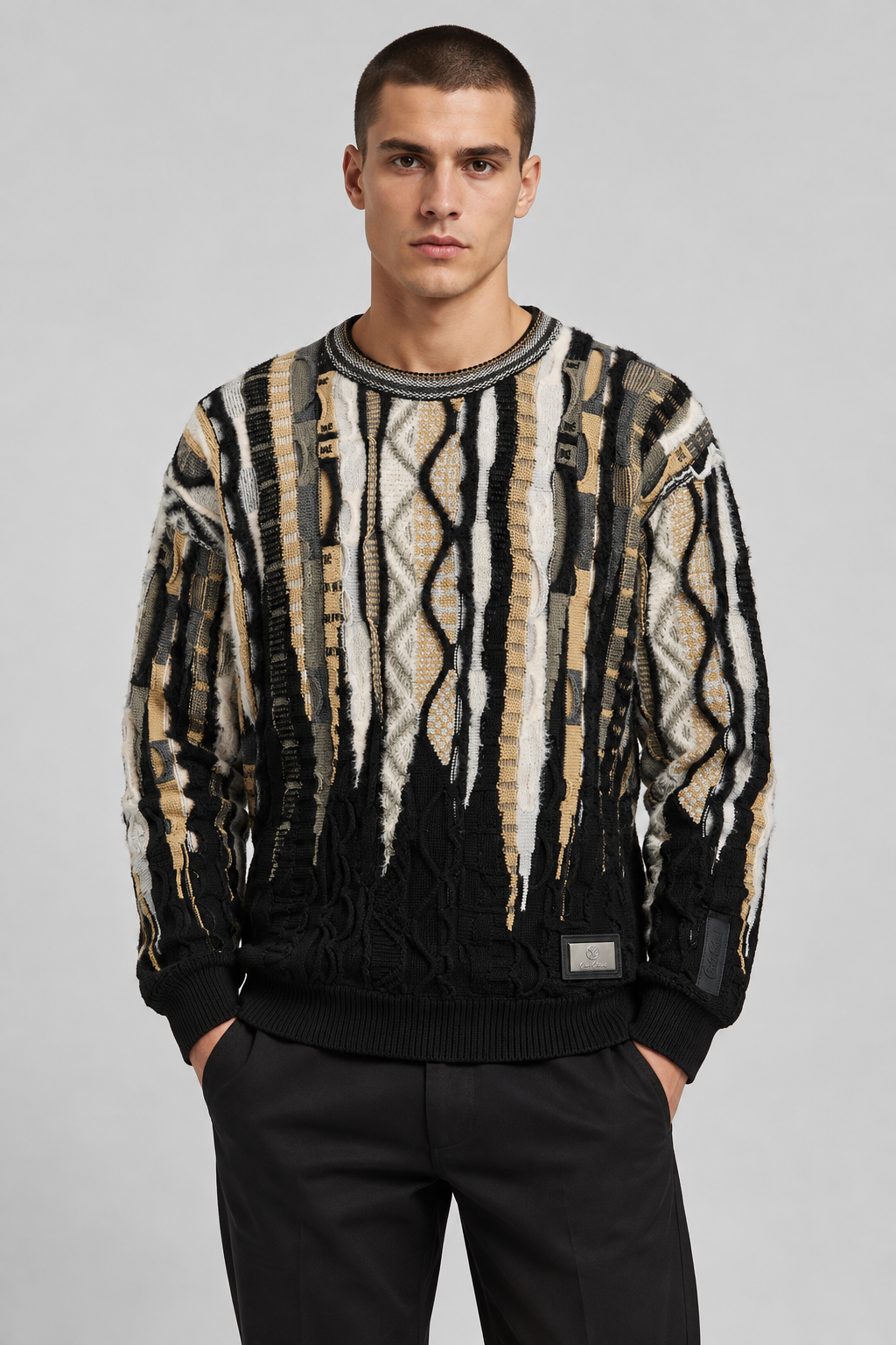 Carlo Colucci Strickpullover Fluffy 3D Knit